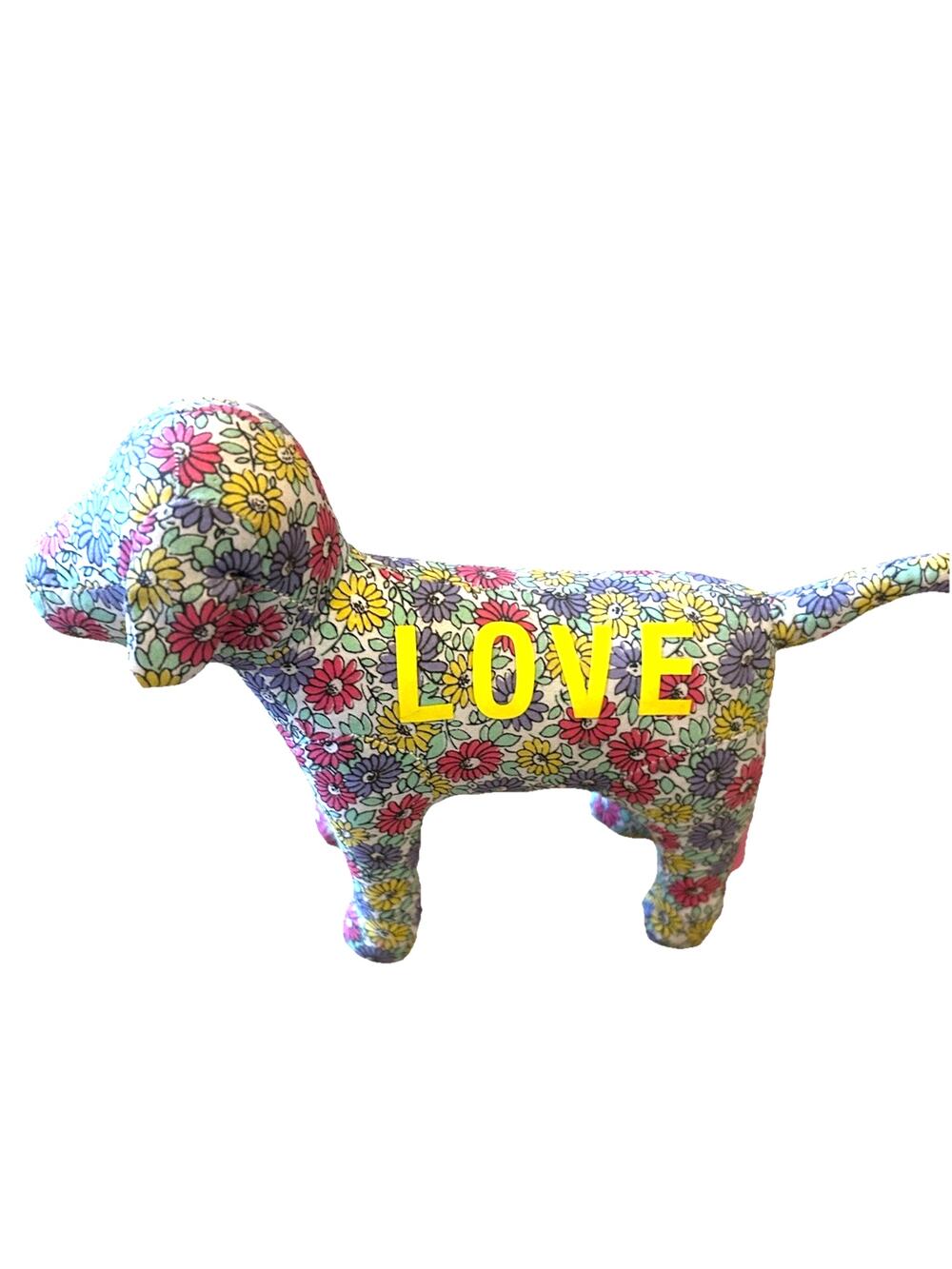 VTG Y2K Victorias Secret Dog Floral Flower LOVE Daisy Stuffed Animal Mini 2009